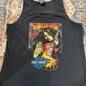 Harley-Davidson Black and White Eagle Tank